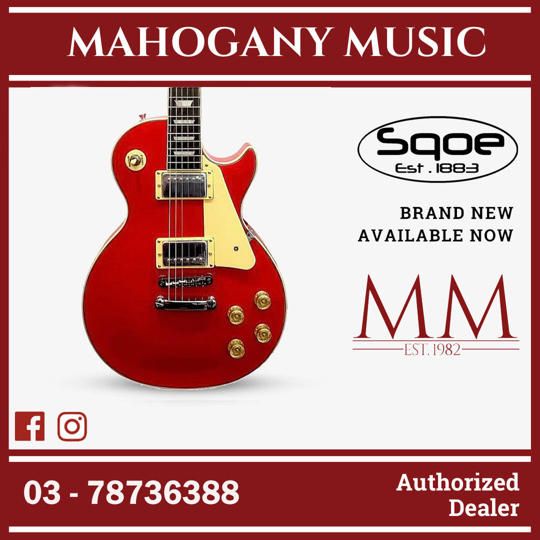 SQOE SELP100 Les Paul Body HH Electric Guitar Rosewood Fretboard ( SELP-100 / SELP100 / LP ) Red