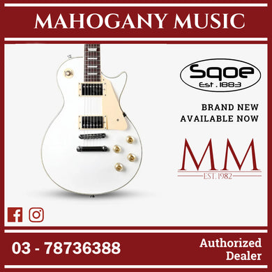 SQOE SELP100 Les Paul Body HH Electric Guitar Rosewood Fretboard ( SELP-100 / SELP100 / LP ) White