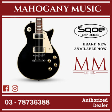 SQOE SELP100 Les Paul Body HH Electric Guitar Rosewood Fretboard ( SELP-100 / SELP100 / LP ) Black