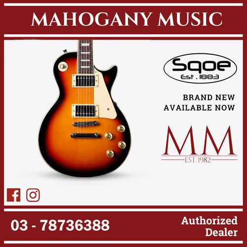 SQOE SELP100 Les Paul Body HH Electric Guitar Rosewood Fretboard ( SELP-100 / SELP100 / LP ) Sunburst
