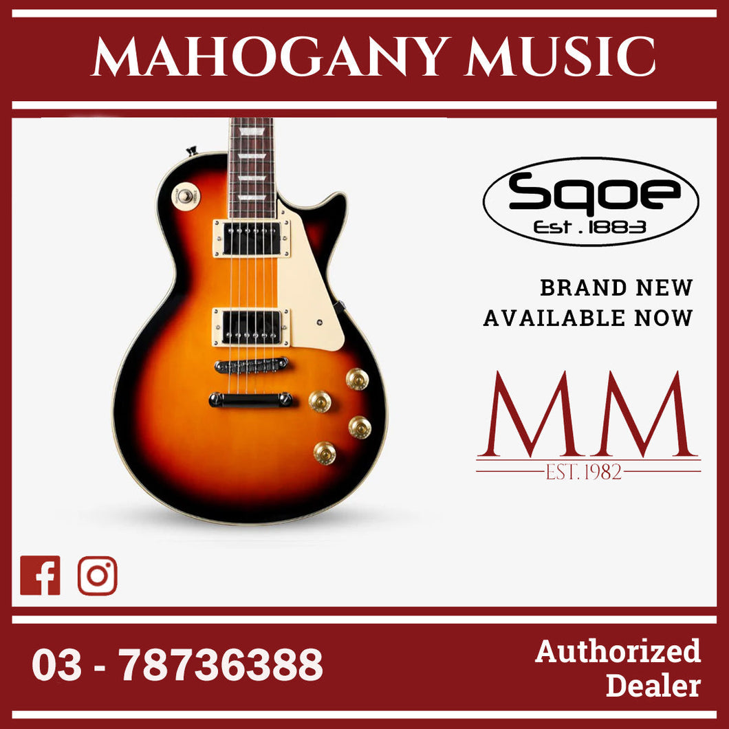 SQOE SELP100 Les Paul Body HH Electric Guitar Rosewood Fretboard ( SELP-100 / SELP100 / LP ) Sunburst