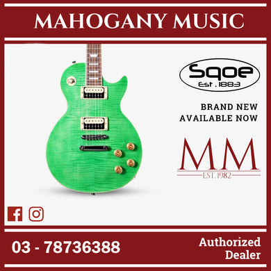 SQOE SELP200 Les Paul Body HH Electric Guitar Rosewood Fretboard ( SELP / SELP-200 / LP ) Tiger Mint Paint