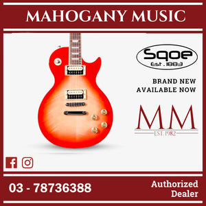 SQOE SELP200 Les Paul Body HH Electric Guitar Rosewood Fretboard ( SELP / SELP-200 / LP ) Tiger Pink