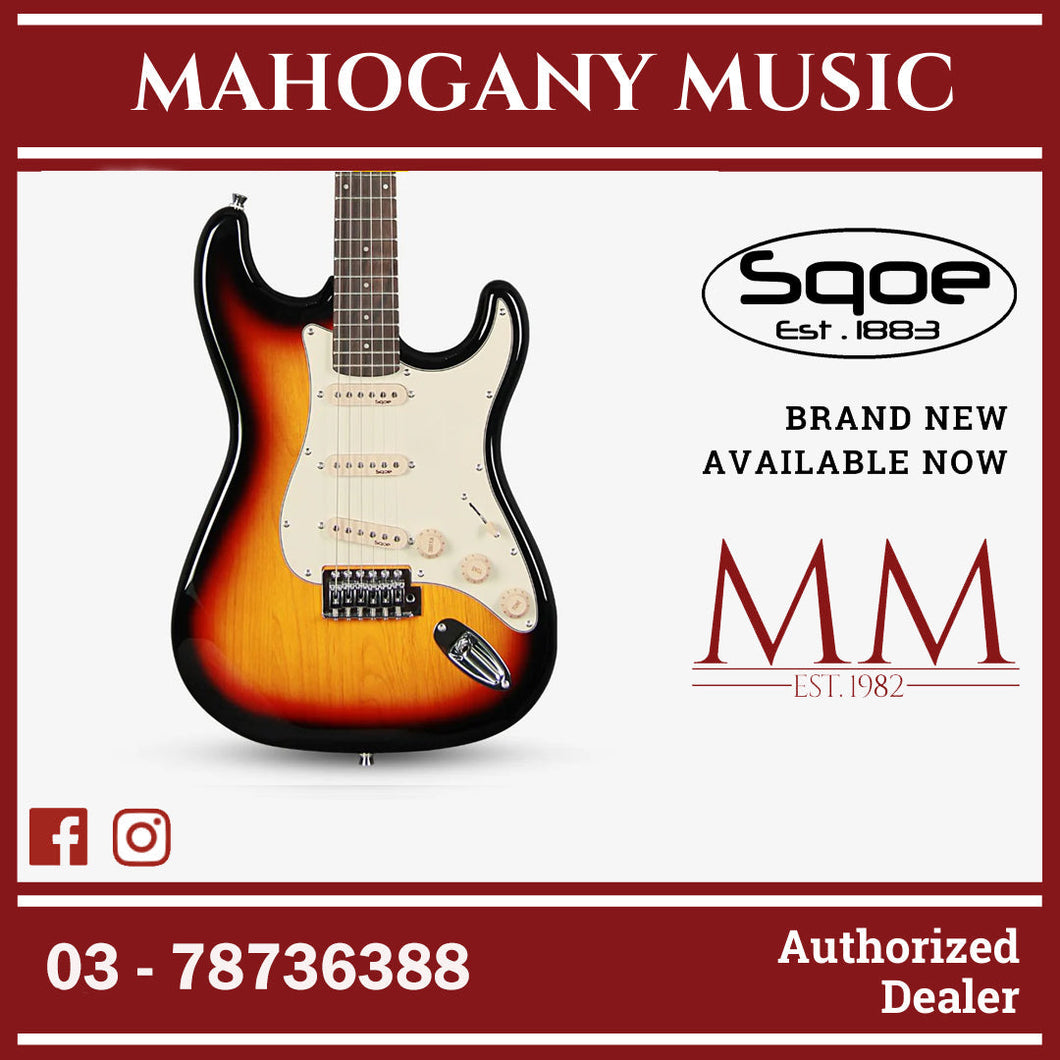 SQOE SEST200 Stratocaster Body SSS Vintage Electric Guitar ( SEST / SEST-200 / ST / ST-200 ) Sunburst