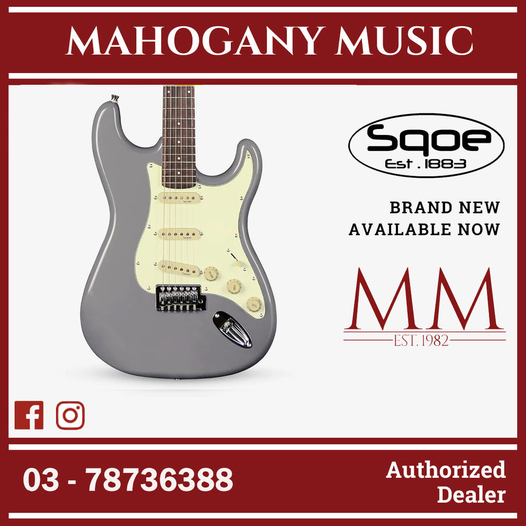 SQOE SEST200 Stratocaster Body SSS Vintage Electric Guitar ( SEST / SEST-200 / ST / ST-200 ) Silver