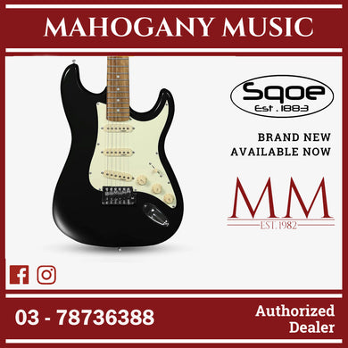 SQOE SEST200 Stratocaster Body SSS Vintage Electric Guitar ( SEST / SEST-200 / ST / ST-200 ) Black