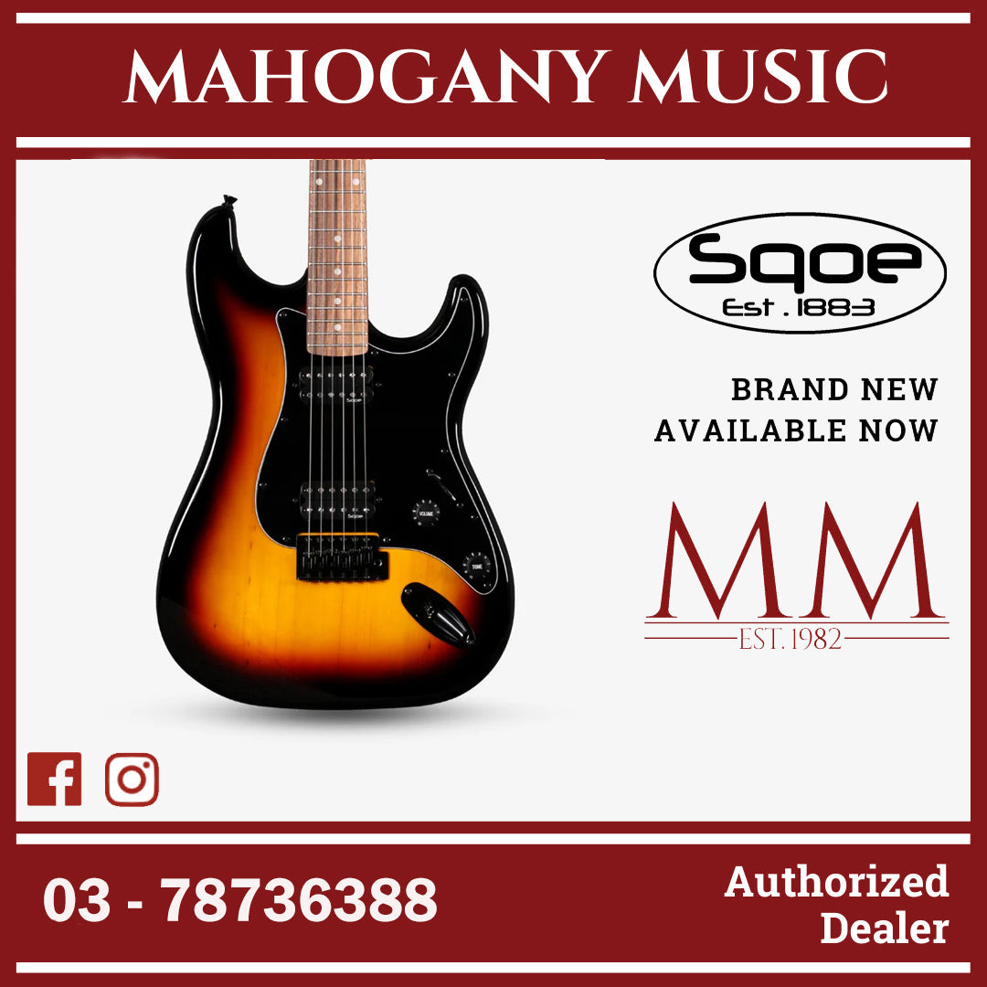 SQOE SEST210 Super Stratocaster Body HH Electric Guitar Rosewood Fretb Mahogany Music