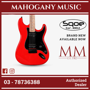 SQOE SEST210 Super Stratocaster Body HH Electric Guitar Rosewood Fretboard ( SEST / SEST-210 / ST ) Red