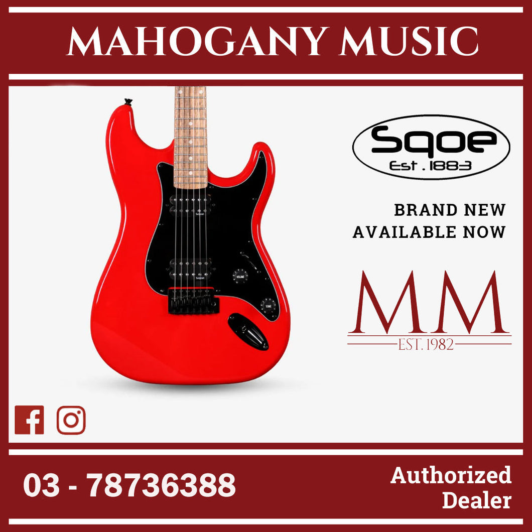 SQOE SEST210 Super Stratocaster Body HH Electric Guitar Rosewood Fretboard ( SEST / SEST-210 / ST ) Red