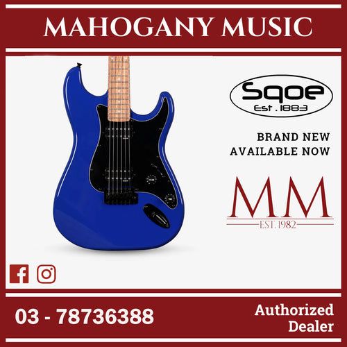 SQOE SEST210 Super Stratocaster Body HH Electric Guitar Rosewood Fretboard ( SEST / SEST-210 / ST ) Blue