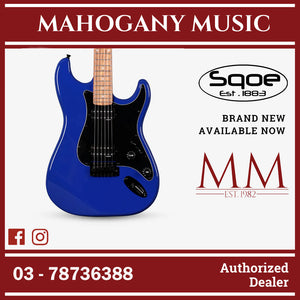SQOE SEST210 Super Stratocaster Body HH Electric Guitar Rosewood Fretboard ( SEST / SEST-210 / ST ) Blue
