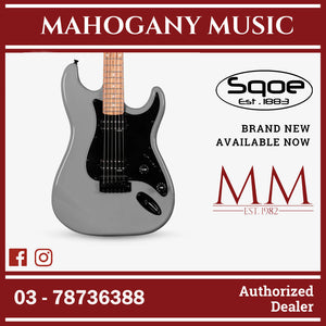 SQOE SEST210 Super Stratocaster Body HH Electric Guitar Rosewood Fretboard ( SEST / SEST-210 / ST ) Grey