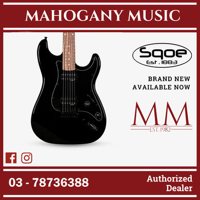 SQOE SEST210 Super Stratocaster Body HH Electric Guitar Rosewood Fretboard ( SEST / SEST-210 / ST ) Black