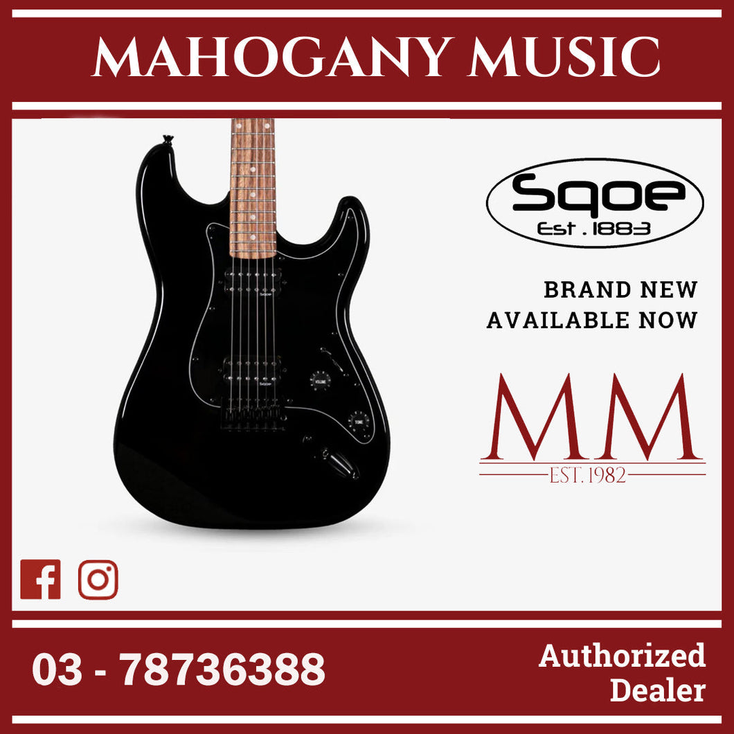 SQOE SEST210 Super Stratocaster Body HH Electric Guitar Rosewood Fretboard ( SEST / SEST-210 / ST ) Black