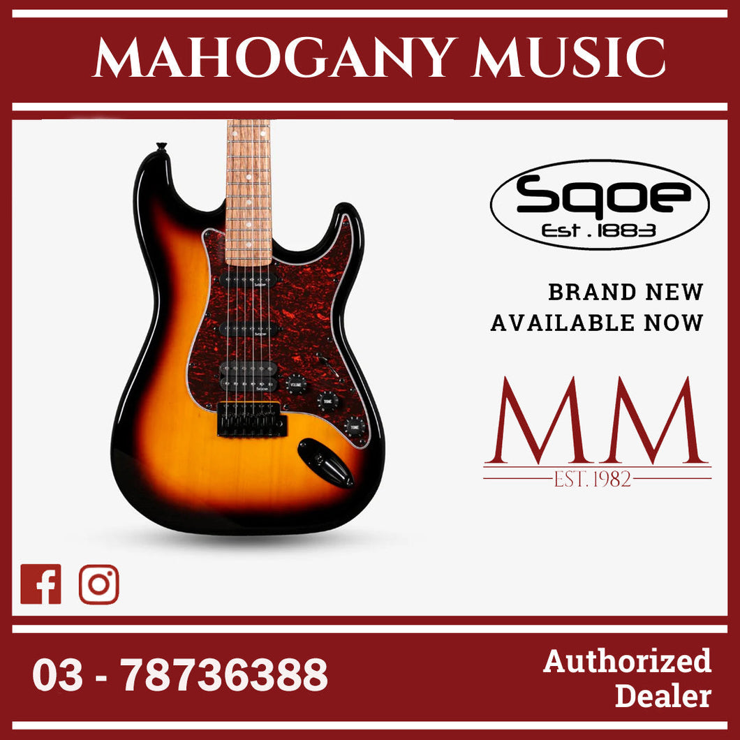 SQOE SEST230 Super Stratocaster Body HSS Electric Guitar Rosewood Fretboard ( SEST / SEST-230 / ST ) Sunburst
