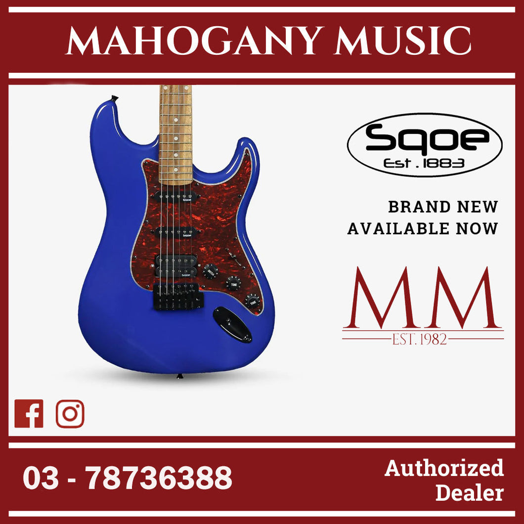 SQOE SEST230 Super Stratocaster Body HSS Electric Guitar Rosewood Fretboard ( SEST / SEST-230 / ST ) Blue