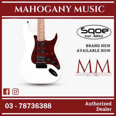 SQOE SEST230 Super Stratocaster Body HSS Electric Guitar Rosewood Fretboard ( SEST / SEST-230 / ST ) White