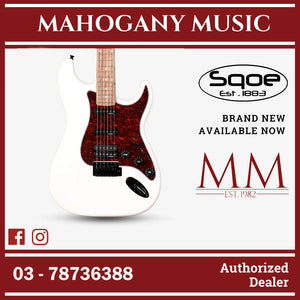 SQOE SEST230 Super Stratocaster Body HSS Electric Guitar Rosewood Fretboard ( SEST / SEST-230 / ST ) White