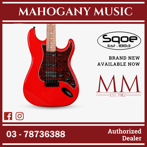SQOE SEST230 Super Stratocaster Body HSS Electric Guitar Rosewood Fretboard ( SEST / SEST-230 / ST ) Red