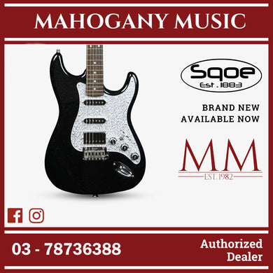 SQOE SEST700, Glitter Super Stratocaster HSS Electric Guitar with Alter Switch - Black ( SEST / SEST-700 / ST 700 )