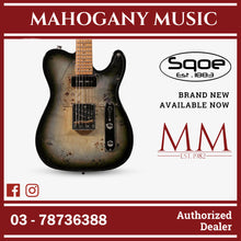 SQOE SETL550 Burl Mahogany with Roasted Maple Fretboard Telecaster Electric Guitar ( SETL / SETL-550 / SETL 550 / Tele ) Black