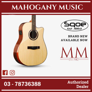SQOE SQ-CC-SK-E 41 Inch Acoustic Guitar with Sqoe KLT-18A pick up w Arm Bevel ( SQCCSK / SQ CC SK )