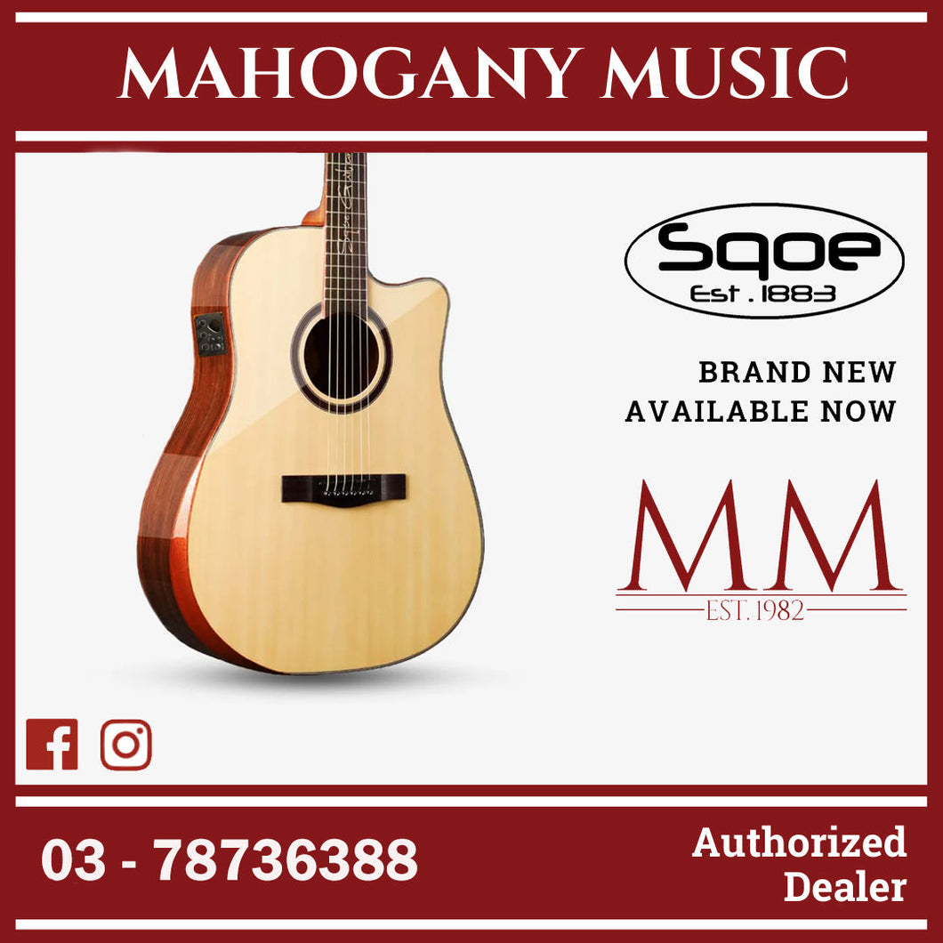SQOE SQ-CC-SK-E 41 Inch Acoustic Guitar with Sqoe KLT-18A pick up w Arm Bevel ( SQCCSK / SQ CC SK )