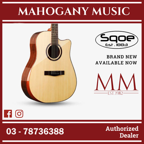 SQOE SQ-CC-SK 41 Inch Acoustic Guitar w Arm Bevel (SQCCSK/SQ CC SK)