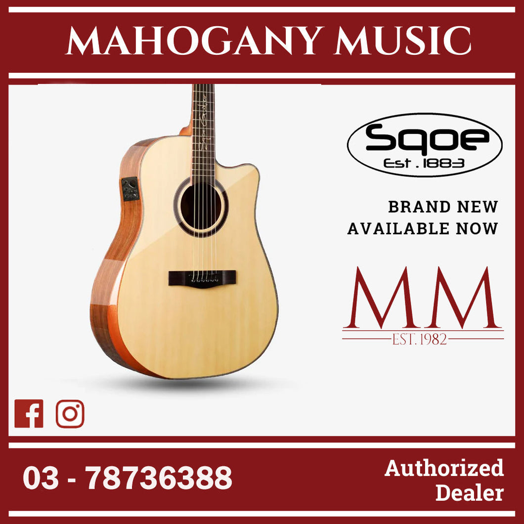 SQOE SQ-DC-SK-E 41 Inch Acoustic Guitar with Sqoe KLT-18A pick up w Arm Bevel ( SQDCSKE / SQ DC SK E)
