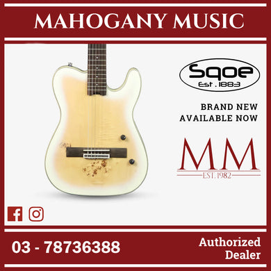 SQOE Spain SEGD600 Nylon Electric Guitar with Piezo Pickups ( SEGD / SEGD-600 / SEGD 600 ) White