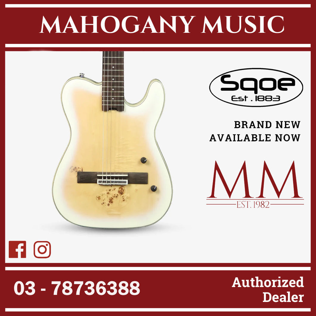 SQOE Spain SEGD600 Nylon Electric Guitar with Piezo Pickups ( SEGD / SEGD-600 / SEGD 600 ) White
