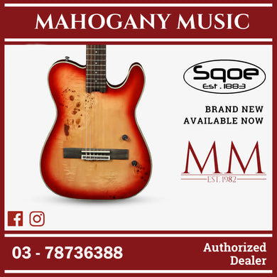 SQOE Spain SEGD600 Nylon Electric Guitar with Piezo Pickups ( SEGD / SEGD-600 / SEGD 600 ) Cherry Sunburst