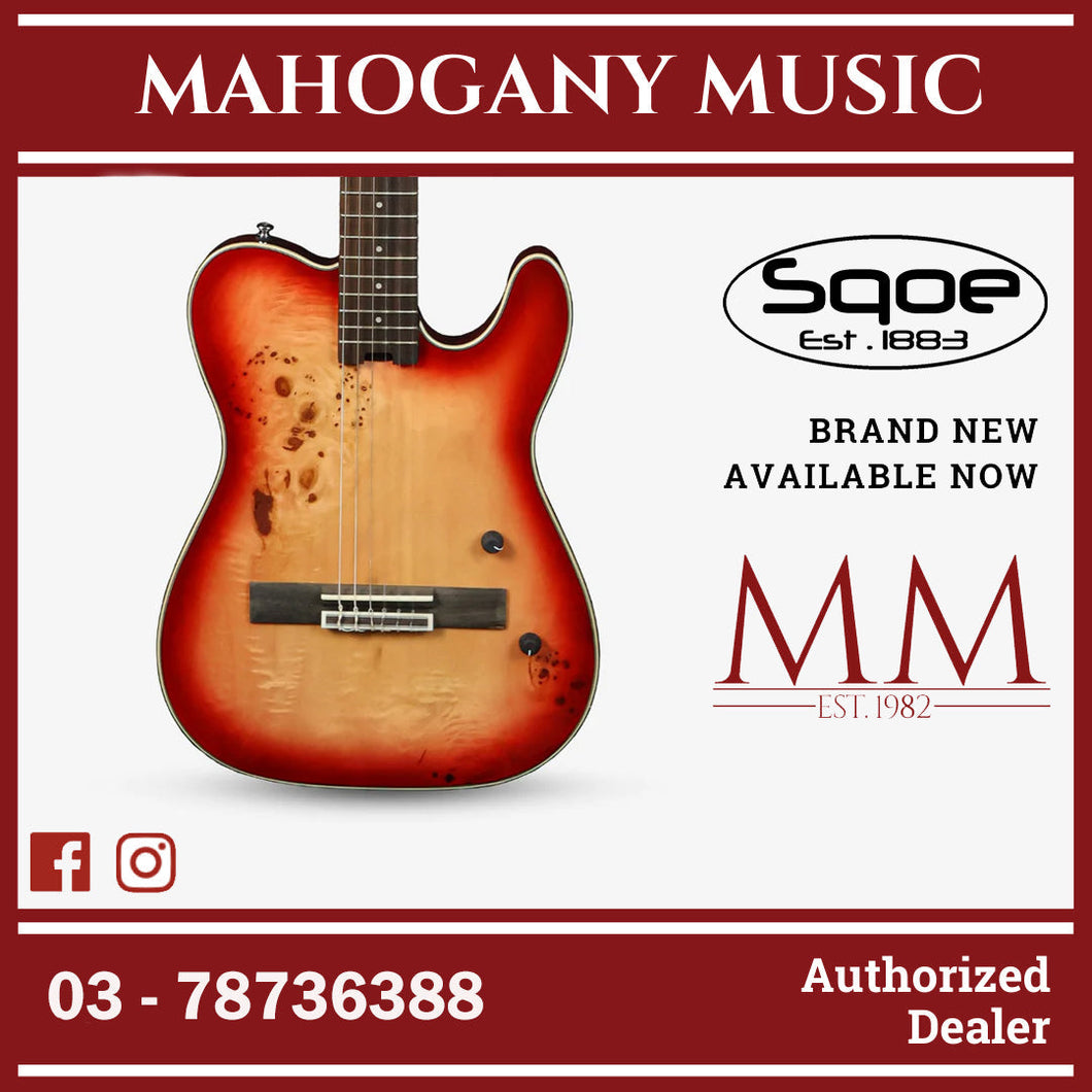 SQOE Spain SEGD600 Nylon Electric Guitar with Piezo Pickups ( SEGD / SEGD-600 / SEGD 600 ) Cherry Sunburst
