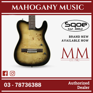 SQOE Spain SEGD600 Nylon Electric Guitar with Piezo Pickups ( SEGD / SEGD-600 / SEGD 600 ) Aurora Black