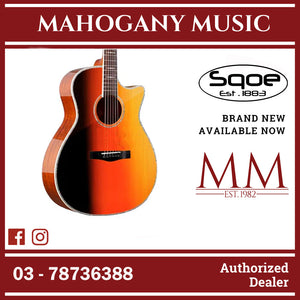 SQOE XLDC Series Acoustic Electric Guitar ( SQOE / XLDC / SQOE - XLDC ) Red
