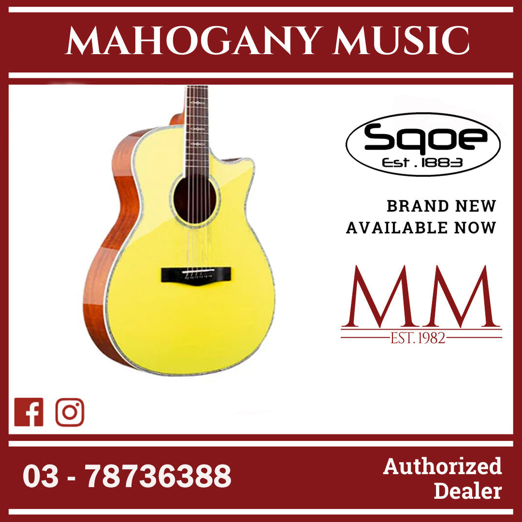 SQOE XLDC Series Acoustic Electric Guitar ( SQOE / XLDC / SQOE - XLDC ) Yellow