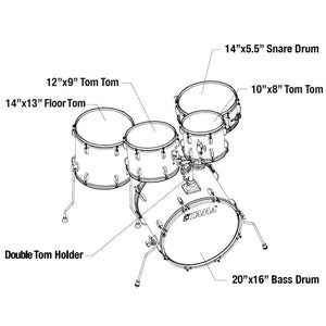 Tama ST50H6-BNS Stagestar Series 5-Piece Drum Set, Black Night Sparkle