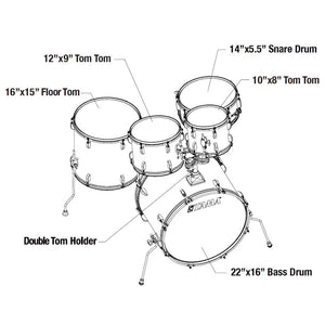 Tama ST52H6C-LGS Stagestar Series 5-Piece Drum Set, Lime Green Sparkle