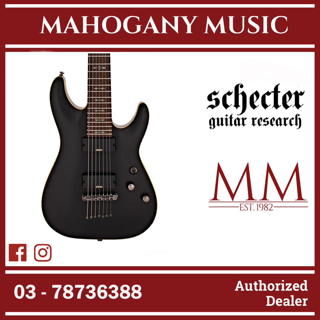 Schecter Demon-7 Electric Guitar - Aged Black Satin