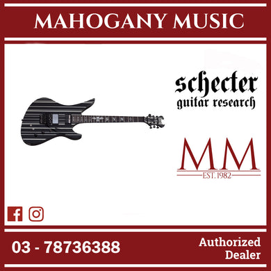 Schecter Synyster Gates Custom-S Sustainiac & Floyd Rose - Gloss Black with Silver Pin Stripes [MIK]