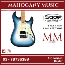 SQOE SEST800 HSS Roasted Maple Series Electric Guitar ( SEST / SEST-800 / ST 800 ) Silver Blue