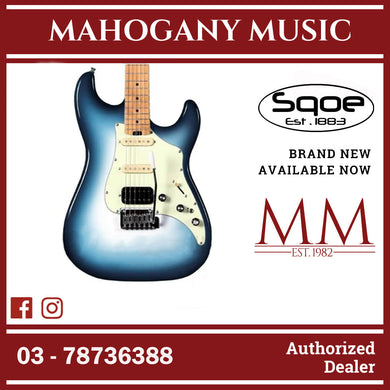 SQOE SEST800 HSS Roasted Maple Series Electric Guitar ( SEST / SEST-800 / ST 800 ) Silver Blue