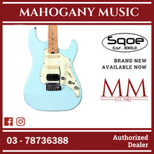 SQOE SEST800 HSS Roasted Maple Series Electric Guitar ( SEST / SEST-800 / ST 800 ) Sky Blue