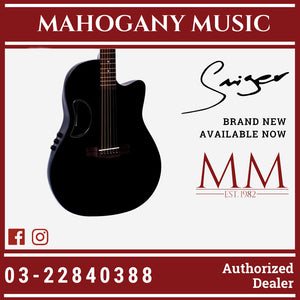 Smiger CE-2021 41-inch Black Spruce Solid Top Carbon Fiber Acoustic-Electric Guitar