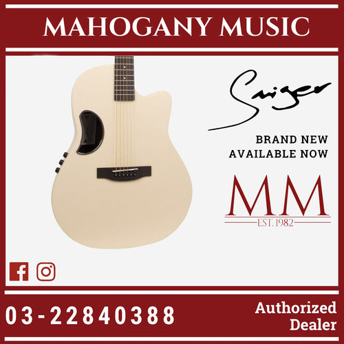 Smiger CE-2021 41-inch Vintage White Spruce Solid Top Carbon Fiber Acoustic-Electric Guitar