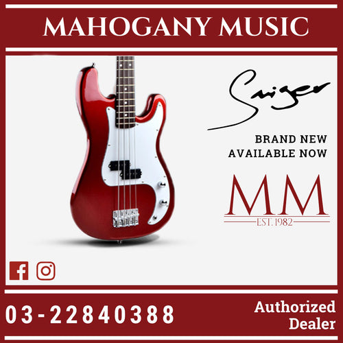 Smiger G-B1-4 MRD 4 String Metallic Red Bass Guitar