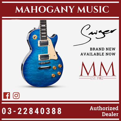 Smiger L-G9-P1 Les Paul Blue QM Electric Guitar