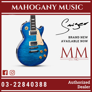 Smiger L-G9-P1 Les Paul Blue QM Electric Guitar