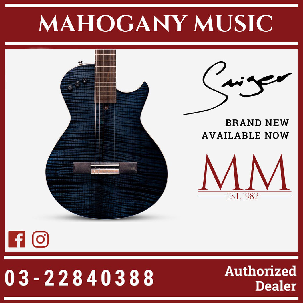 Smiger LE-C2-TBK Nylon String Trans Black Electric Guitar