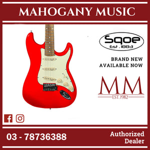 SQOE SEST200 Stratocaster Body SSS Vintage Electric Guitar ( SEST / SEST-200 / ST / ST-200 ) Red